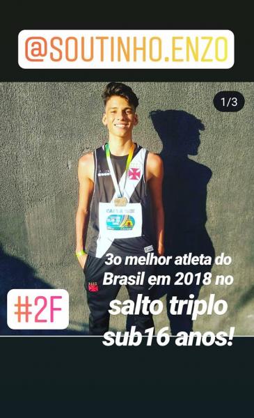 Enzo Soutinho, medalhista de bronze no Salto Triplo