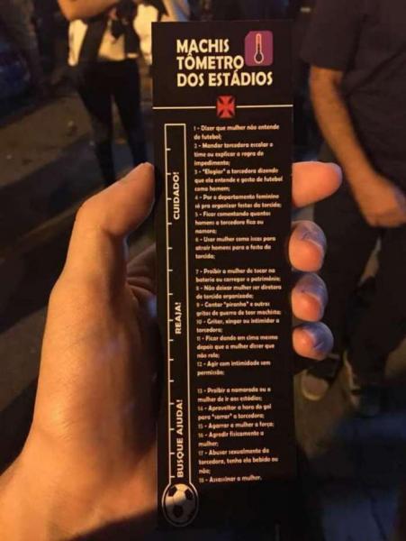 O machistômetro foi inspirado no movimento Mulheres de Arquibancada