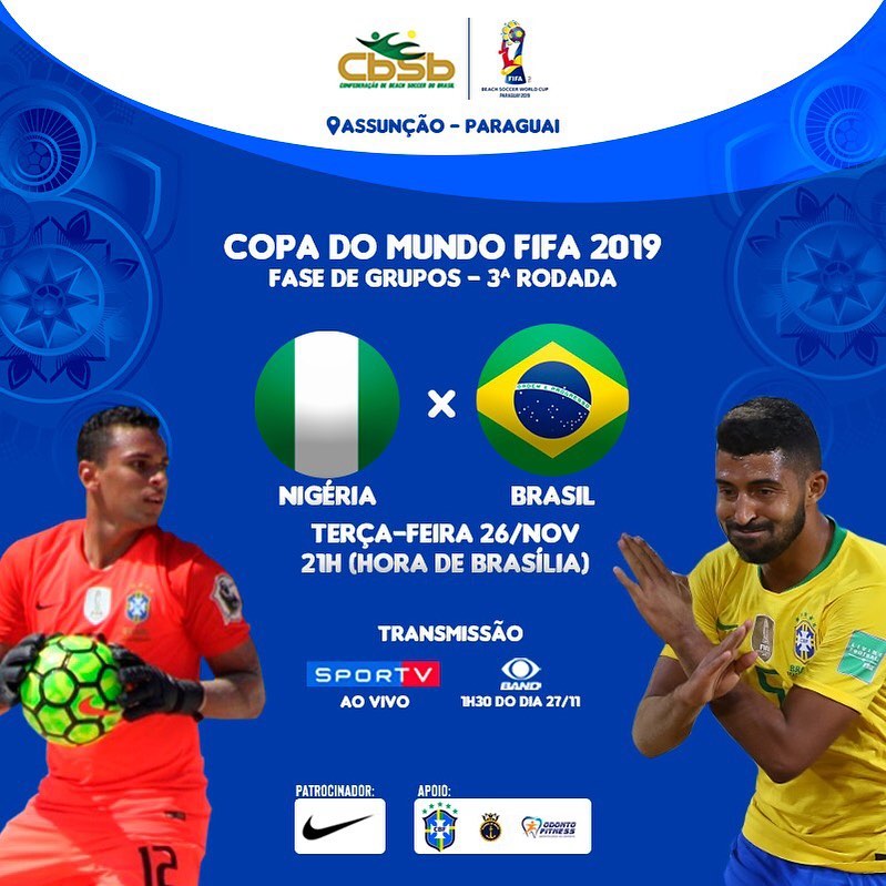 Beach Soccer: Com vascaínos, Brasil enfrenta a Nigéria nesta 3ª às