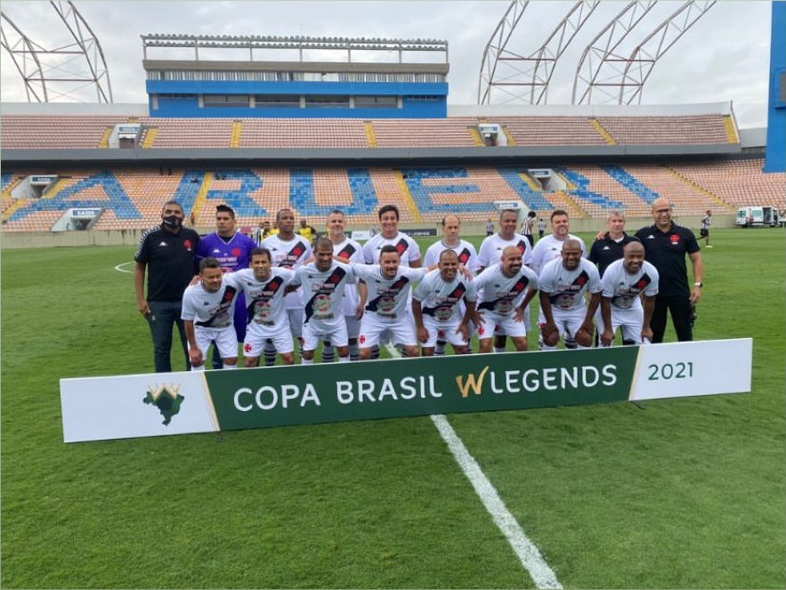 Time do Vasco que enfrentou o Santos pela Copa do Brasil WLegends