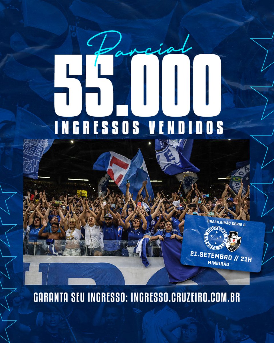 Venda dos ingressos para o jogo entre Cruzeiro e Vasco inicia nesta  quarta-feira (14) – Portal G37