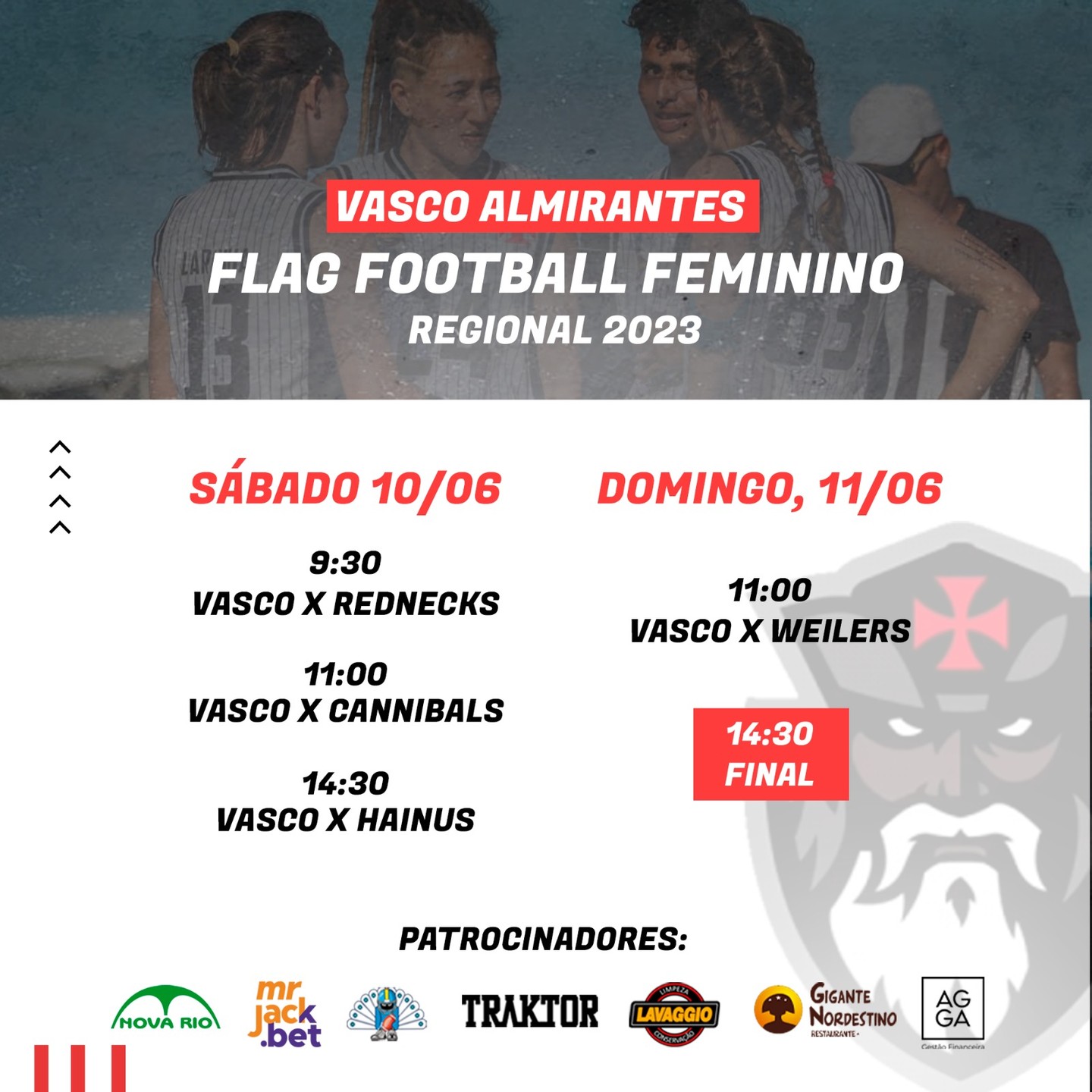 Futebol Americano: Vasco disputa a Super Final da Copa do Brasil de Flag a partir deste sábado em São José dos Campos; veja tabela