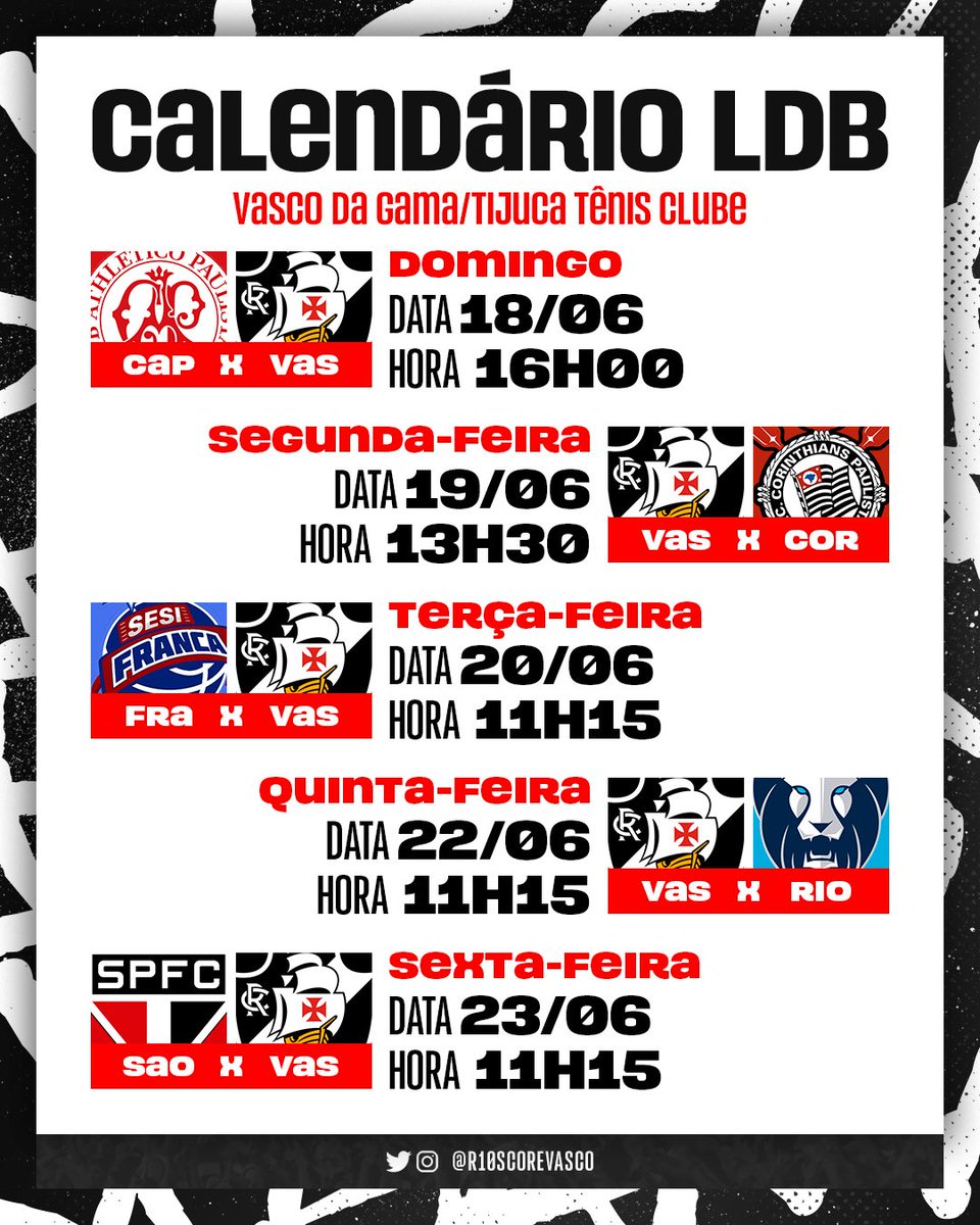 Basquete Base: Vasco estreia na LDB Sub-22 neste domingo; veja o calendário  de transmissões