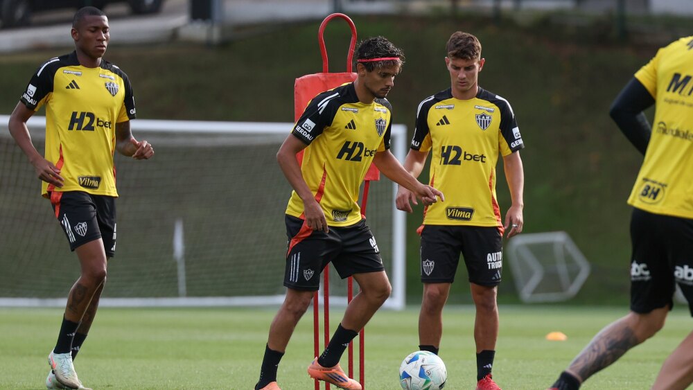 Jogadores treinam na Cidade do Galo, Centro de Treinamentos do Atlético - Foto: Pedro Souza/Atlético
