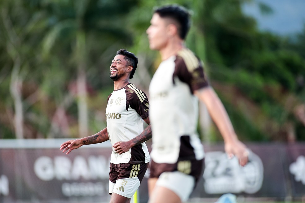 Bruno Henrique e Luiz Araújo são opções para vaga de Arrascaeta — Foto: Gilvan de Souza / Flamengo