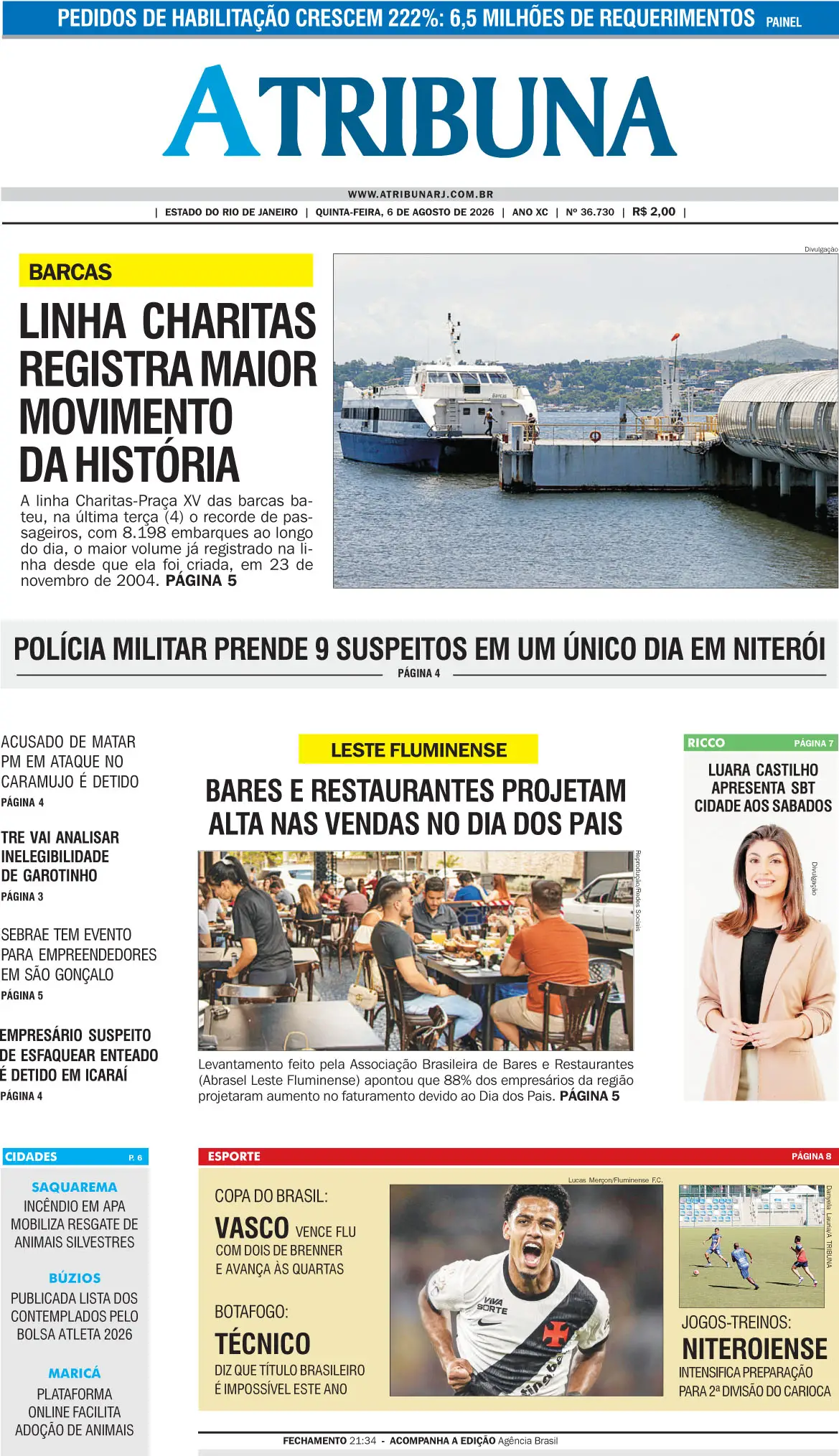 Veja as capas dos jornais após Fluminense 1 x 3 Vasco