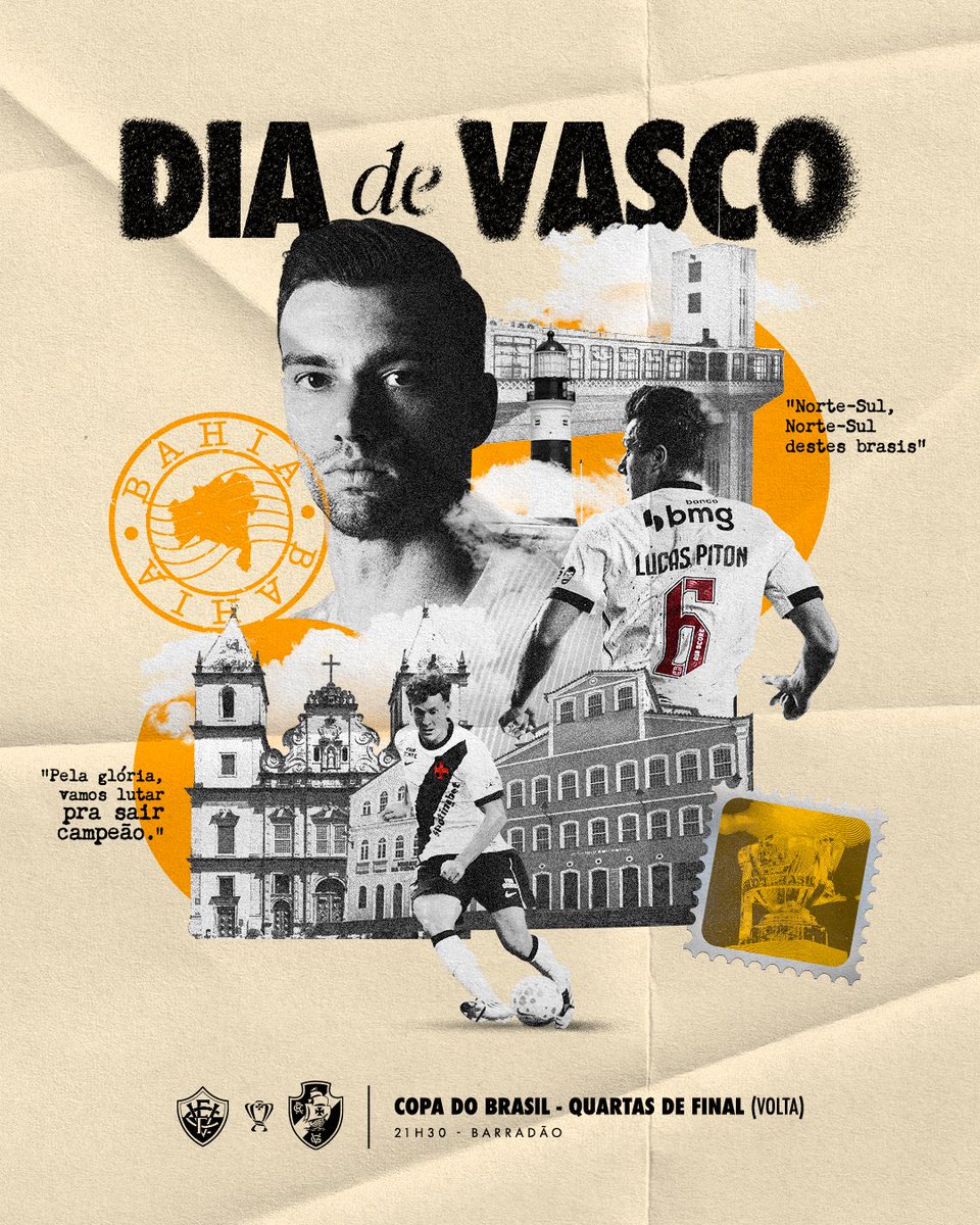 Vasco divulga arte de jogo para duelo contra o Vitória