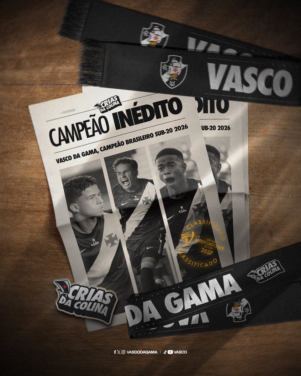 Sub-20: Campeão brasileiro, Vasco se garante na Libertadores 2027